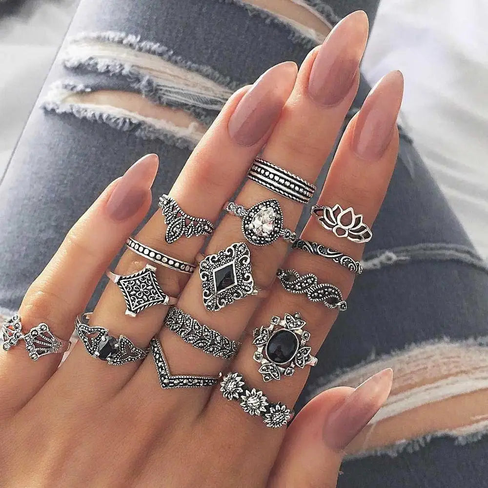 Bohemian Witchy Trendy Ring Sets