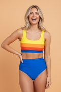 Gidget Colorblock High Waist Bikini Set