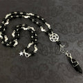 Black Onyx Pentagram Rosary Necklace