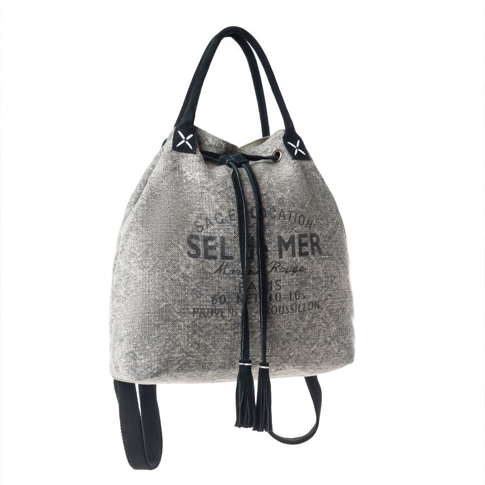 Sel de Mer Bucket Backpack in Aged Grey
