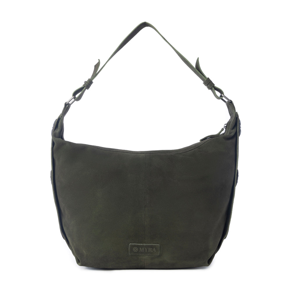 Hunter's Grove Suede Leather Shoulder Bag in Ranch Olive