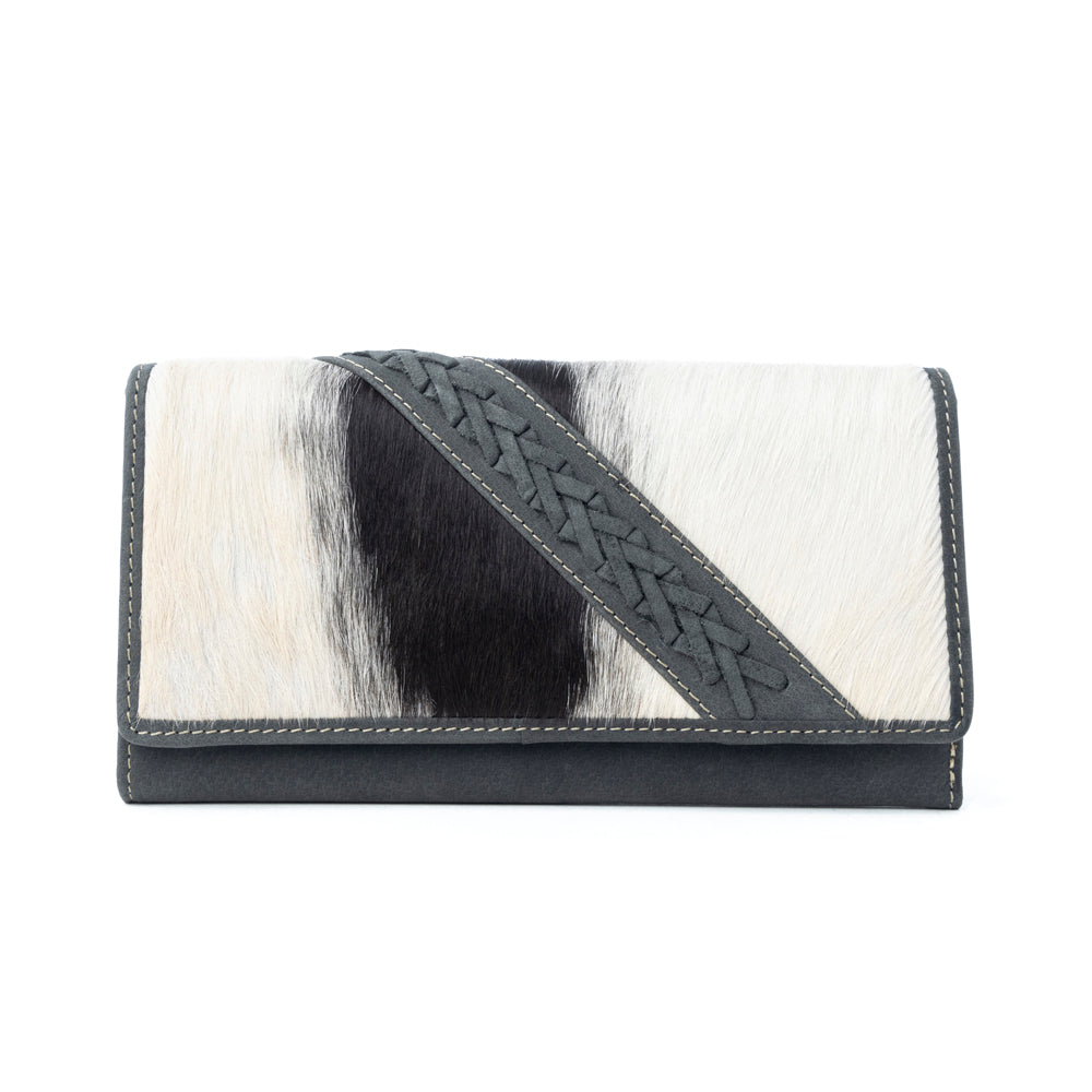 High Noon Eclipse Hair-On Leather Wallet in Moonlight Ivory