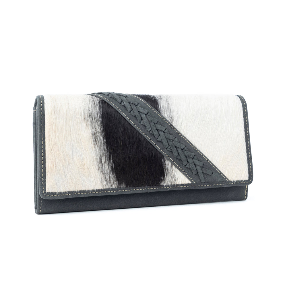 High Noon Eclipse Hair-On Leather Wallet in Moonlight Ivory