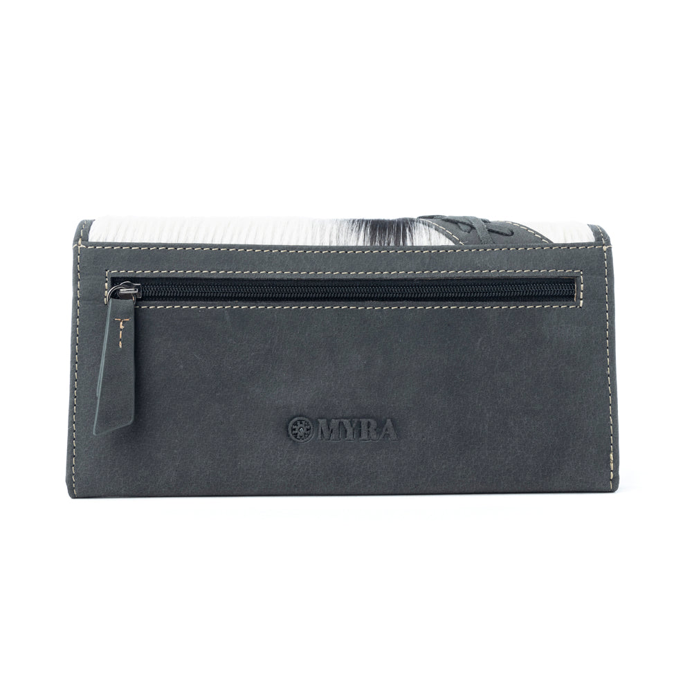 High Noon Eclipse Hair-On Leather Wallet in Moonlight Ivory