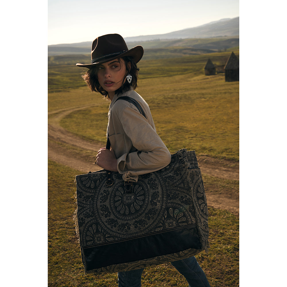 Carmela Printed Canvas Weekender Bag