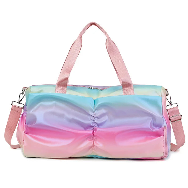 Gym Bag with Shoe Compartment — Women’s Nylon Duffel