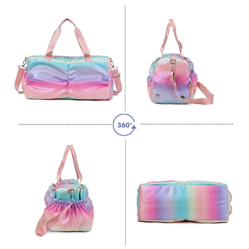 Gym Bag with Shoe Compartment — Women’s Nylon Duffel
