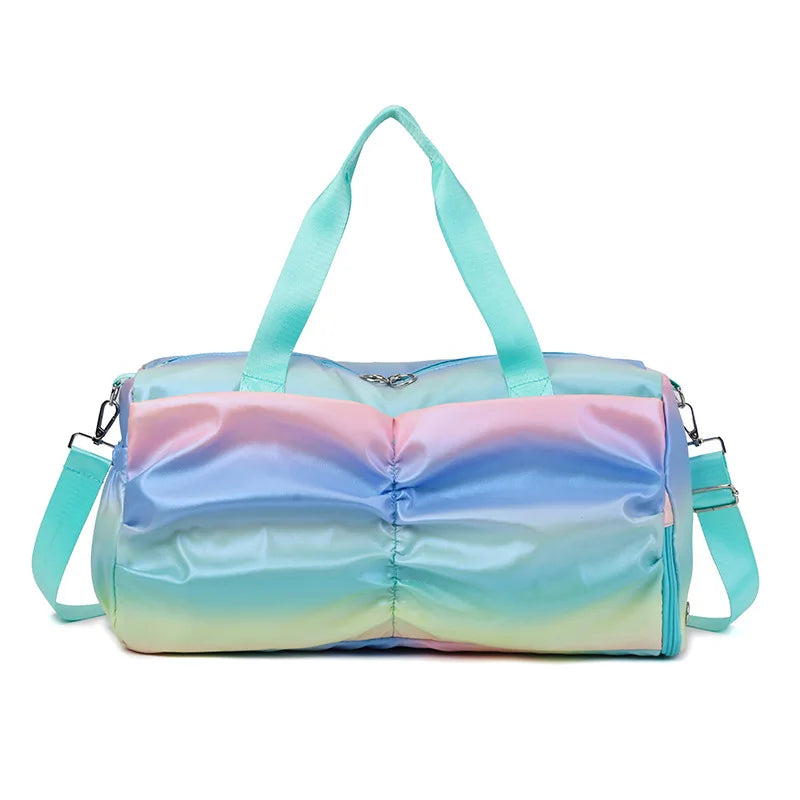 Gym Bag with Shoe Compartment — Women’s Nylon Duffel
