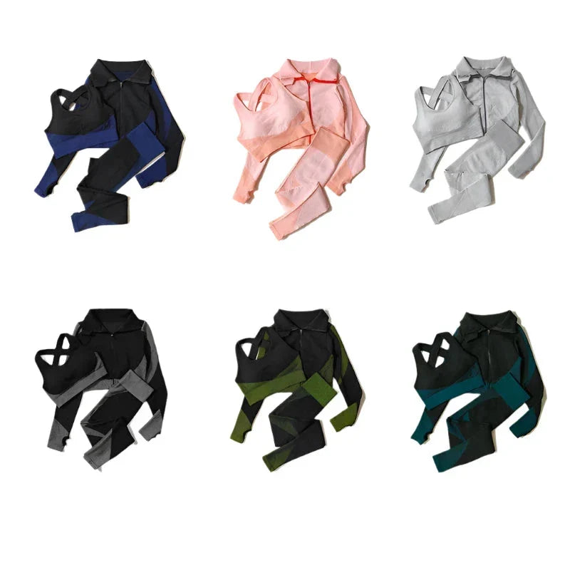 Seamless Yoga Leggings & Top Set — 2PC or 3PC