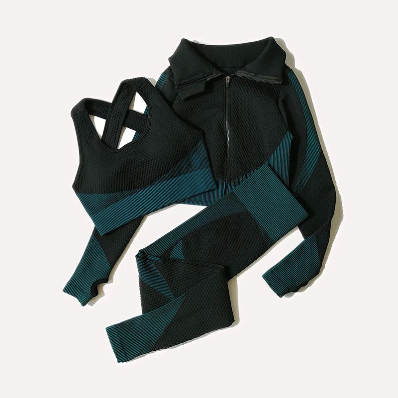 Seamless Yoga Leggings & Top Set — 2PC or 3PC