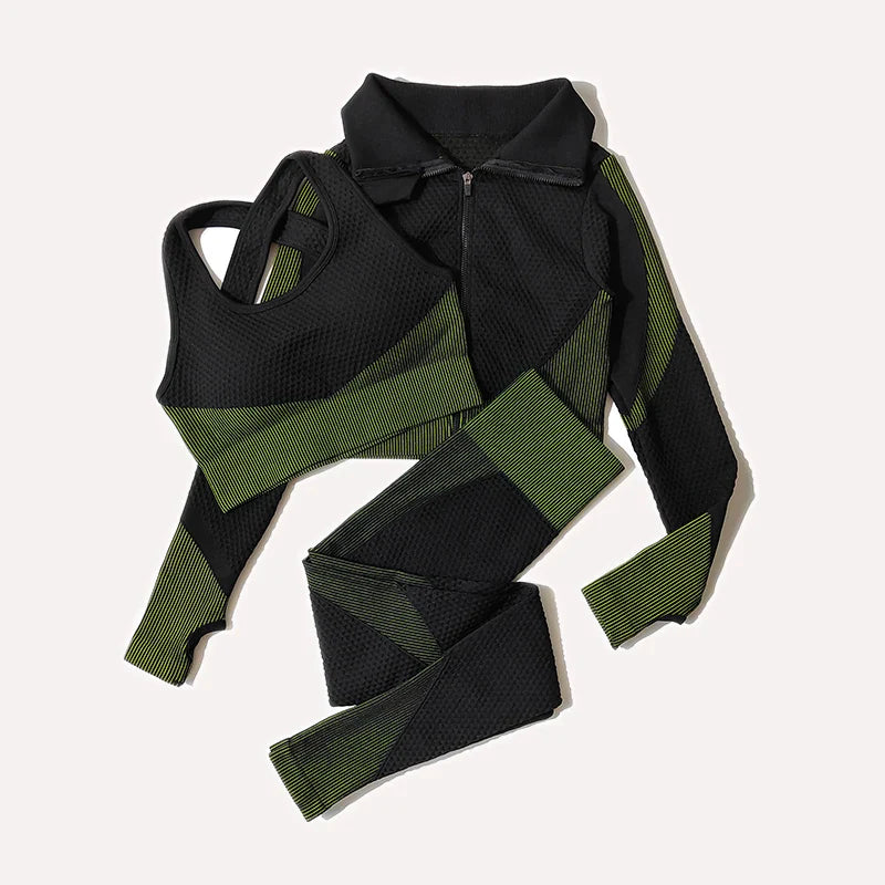 Seamless Yoga Leggings & Top Set — 2PC or 3PC
