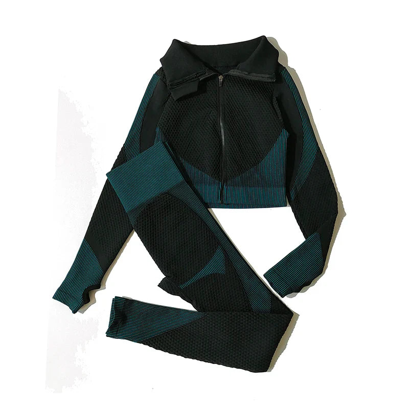 Seamless Yoga Leggings & Top Set — 2PC or 3PC