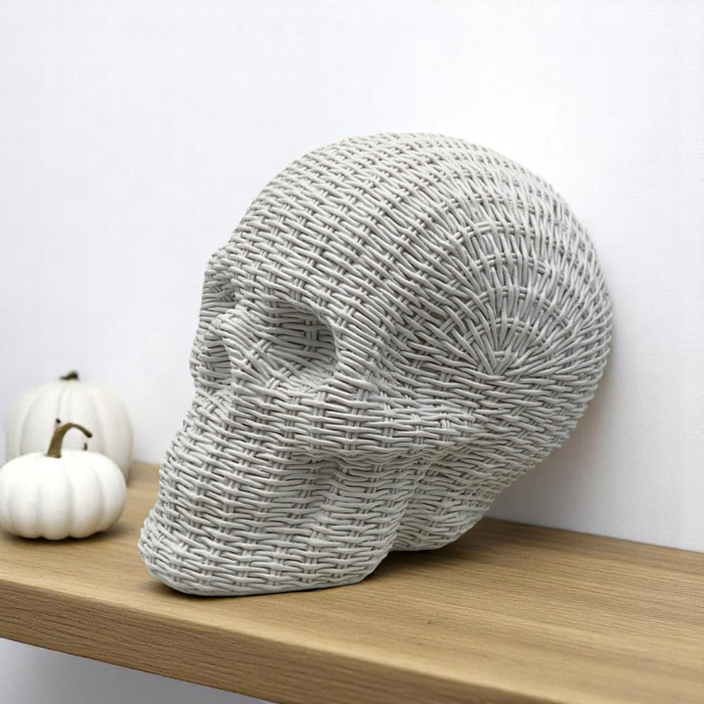 Rattan-Style Resin Skull
