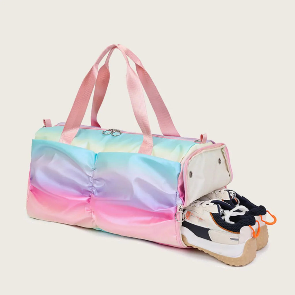 Gym Bag with Shoe Compartment — Women’s Nylon Duffel