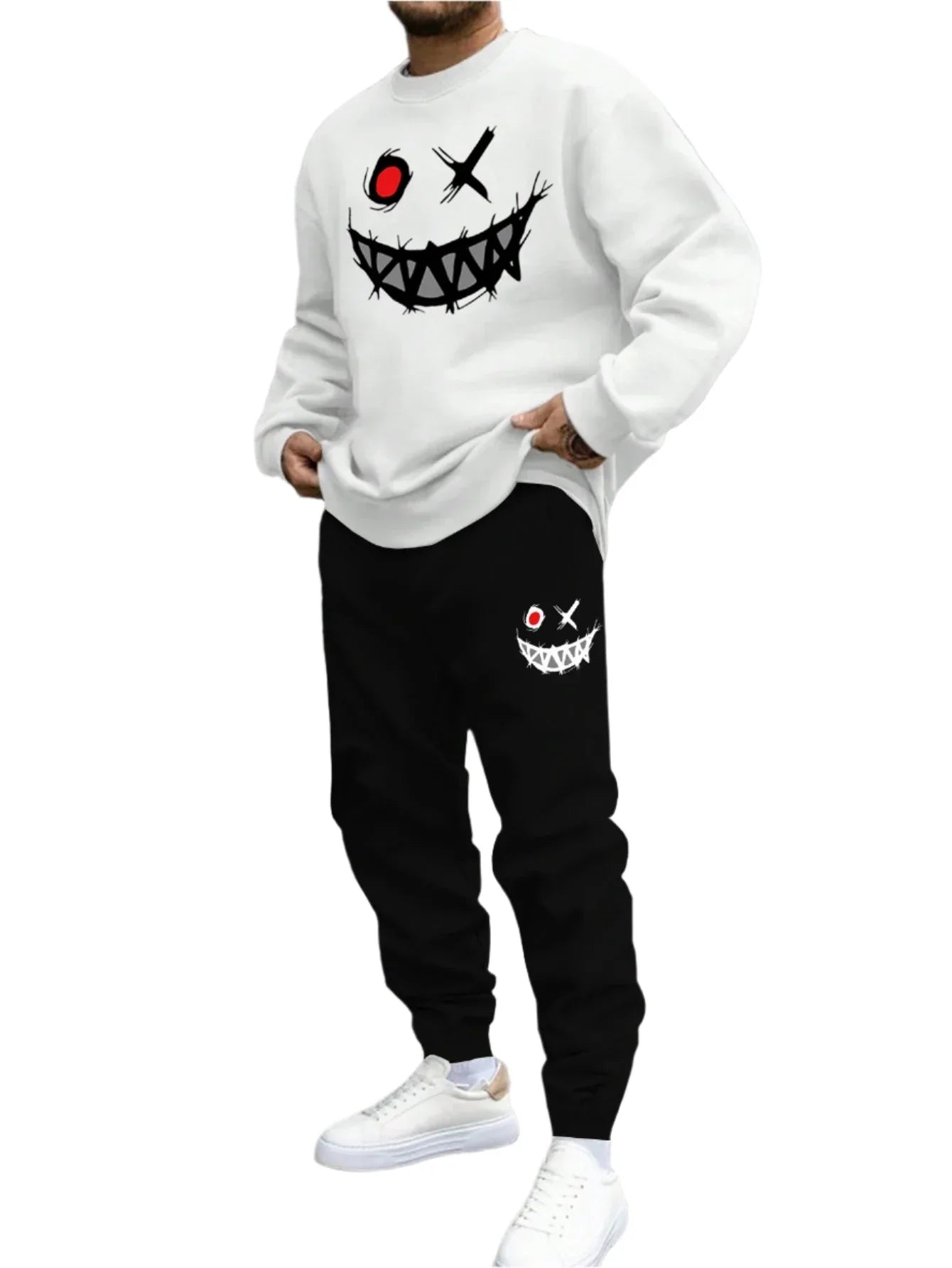 Printed Hoodie Sweatshirt Set — Men’s Casual