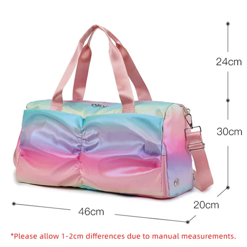 Gym Bag with Shoe Compartment — Women’s Nylon Duffel