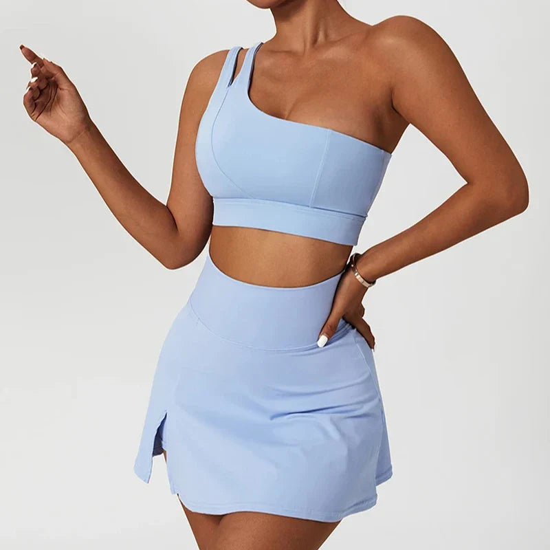 Activewear Tracksuit & Skirt Set — Women’s Knit Nylon