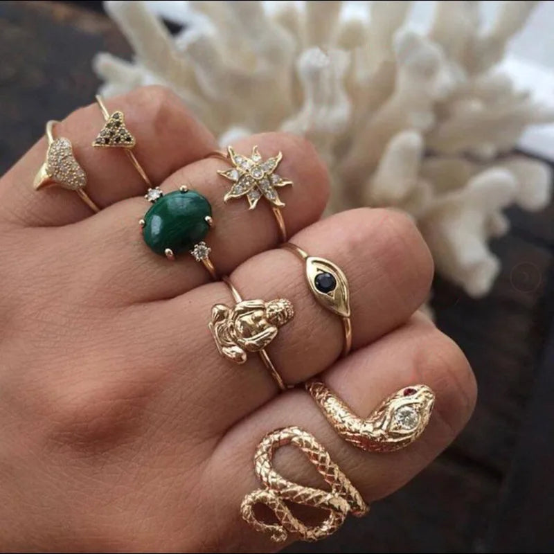 Bohemian Witchy Trendy Ring Sets