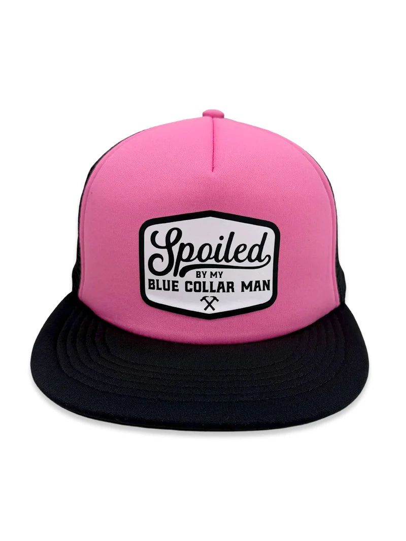 Spoiled by My Blue Collar Man Snapback Trucker Hat