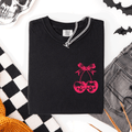 Skull Cherries Coquette Graphic Tee — Dark Feminine Comfort Colors