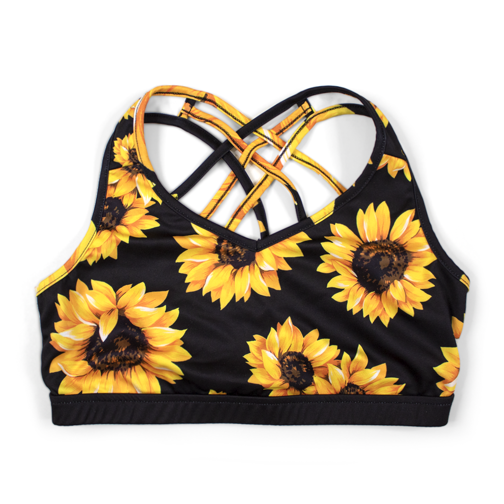 Sunflower Criss Cross Strappy Back Sports Bra