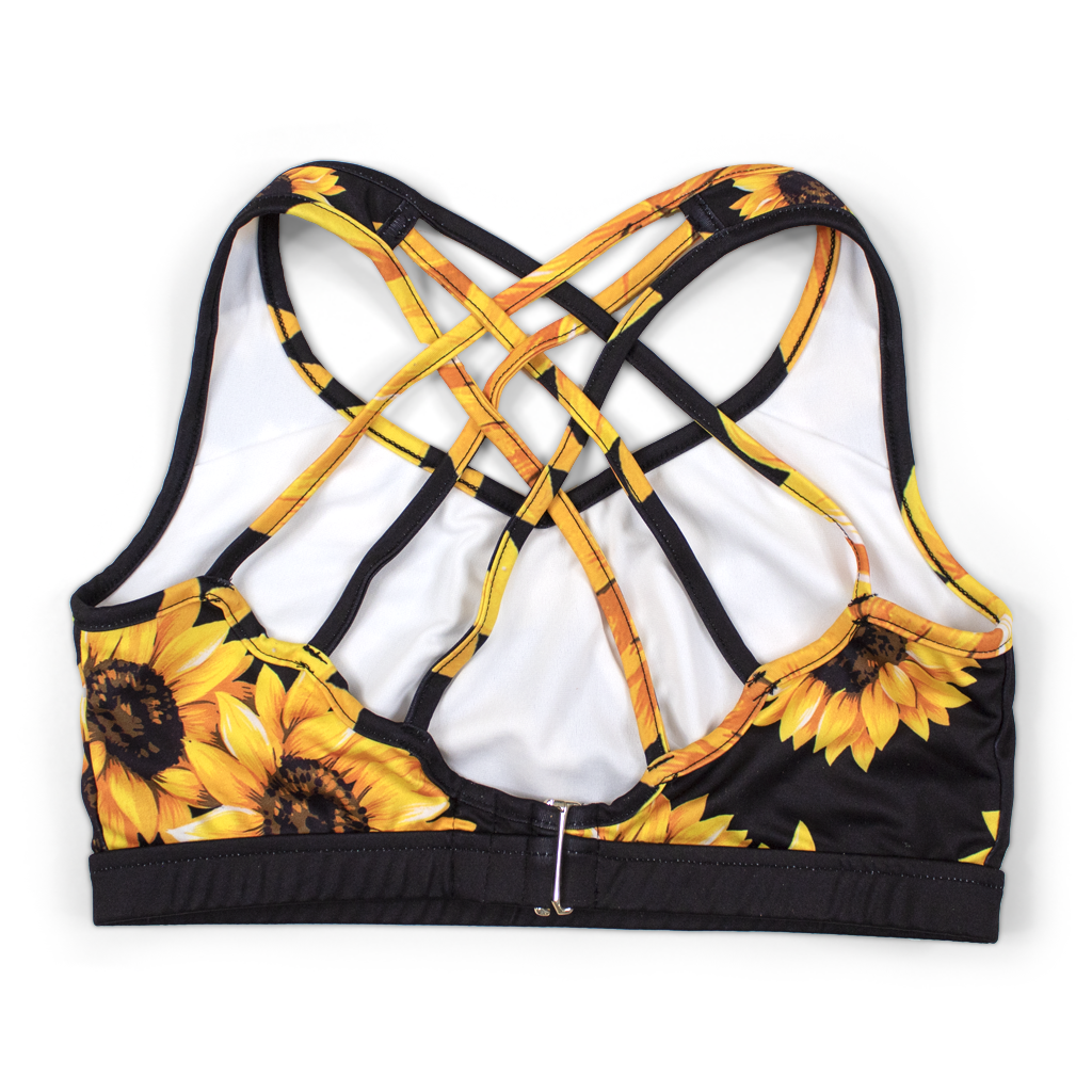 Sunflower Criss Cross Strappy Back Sports Bra