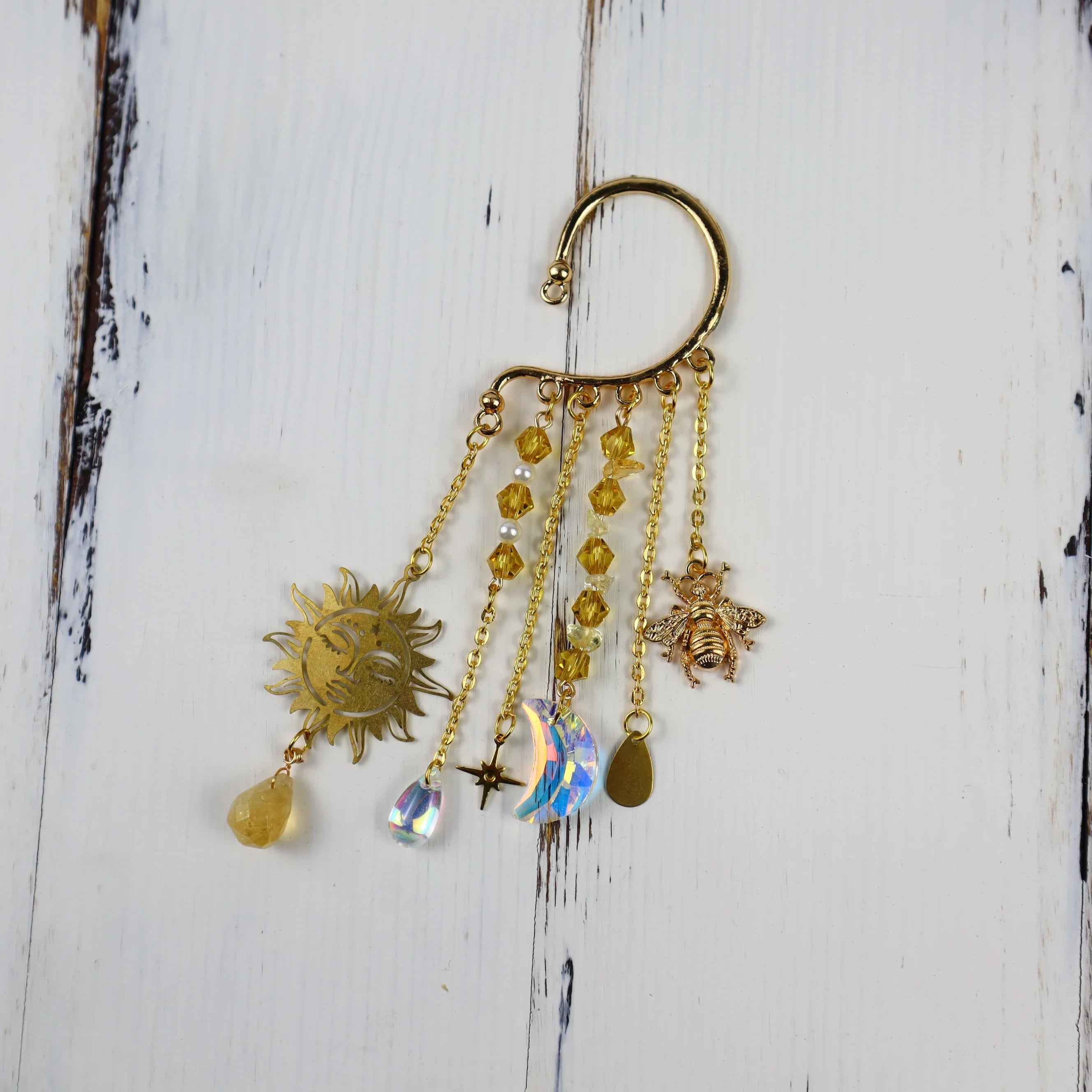 Crystal Charm Ear Cuffs