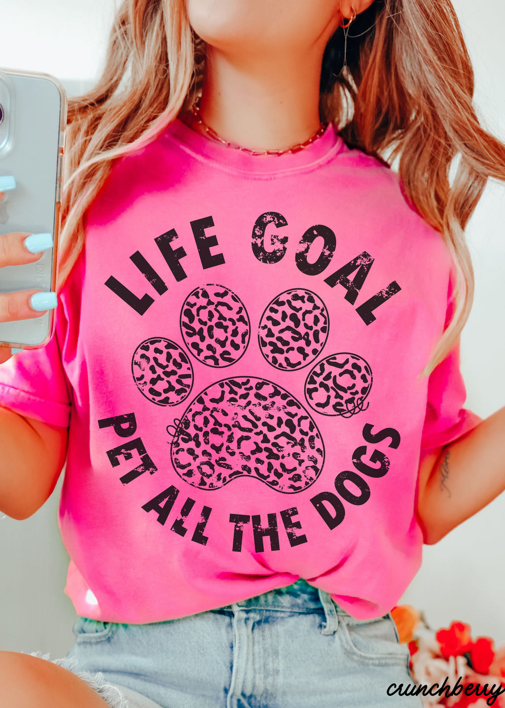 Pet All The Dogs Leopard Paw Tee