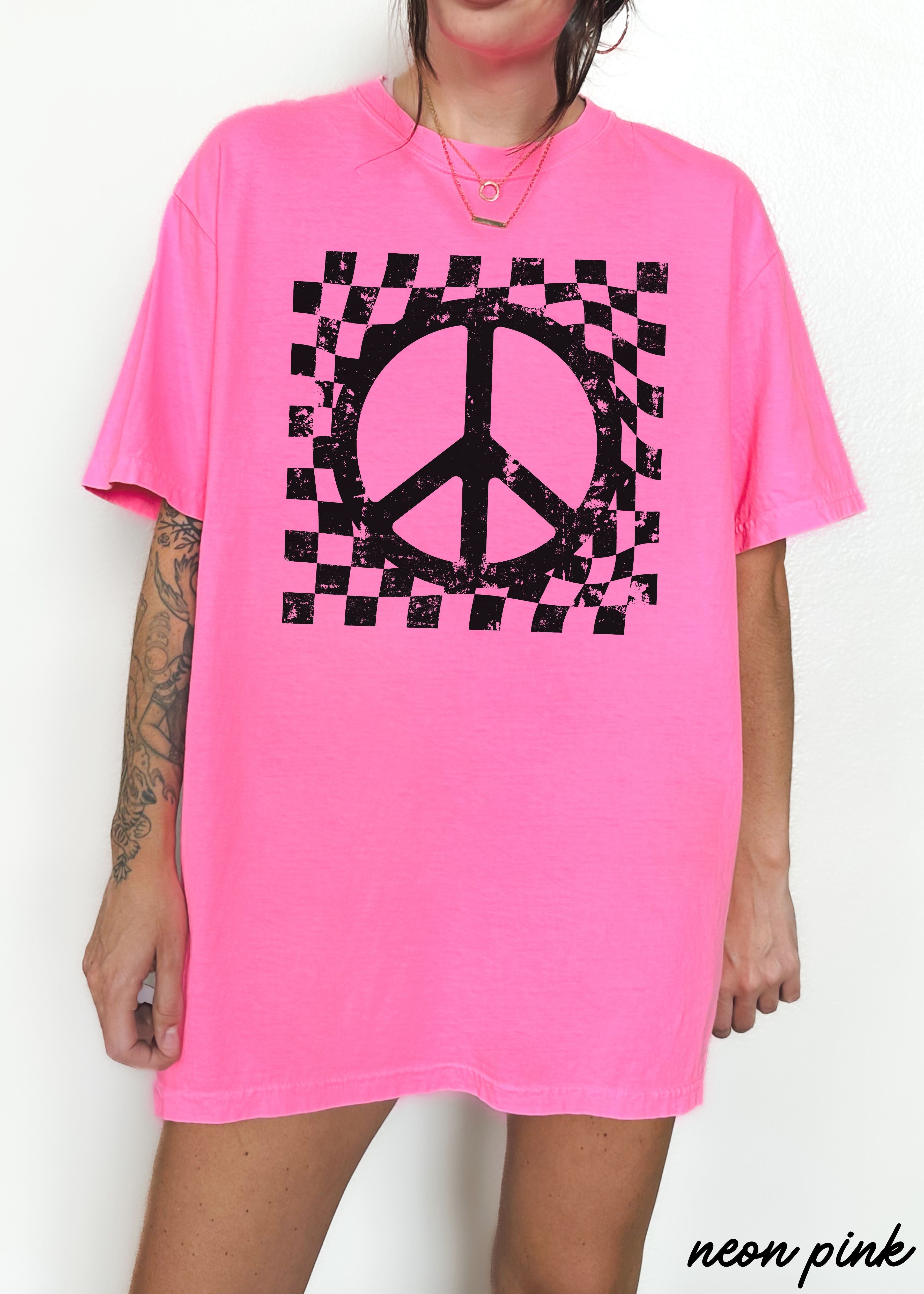 Checkered Peace Sign Tee