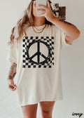 Checkered Peace Sign Tee