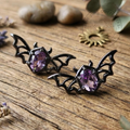 Purple Zircon Bat Stud Earrings
