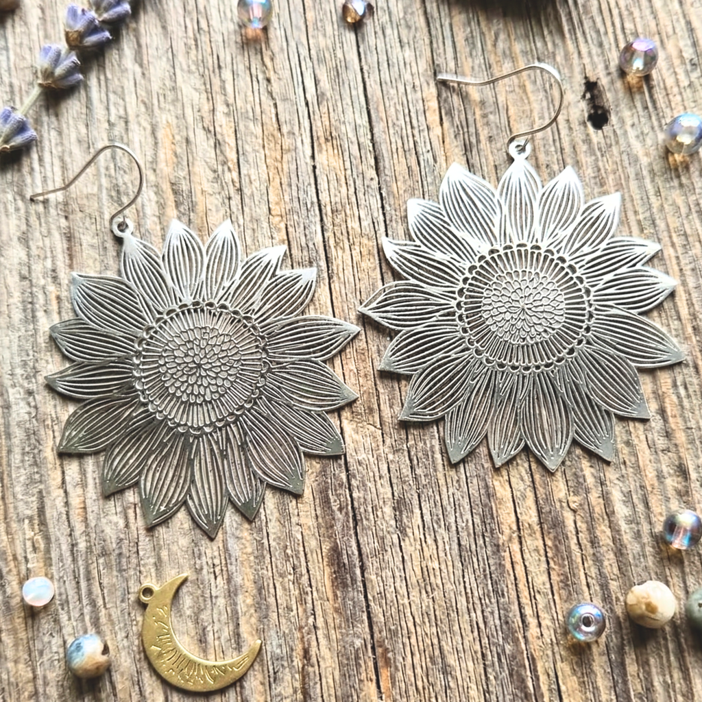 Bohemian Sunflower Statement Earrings