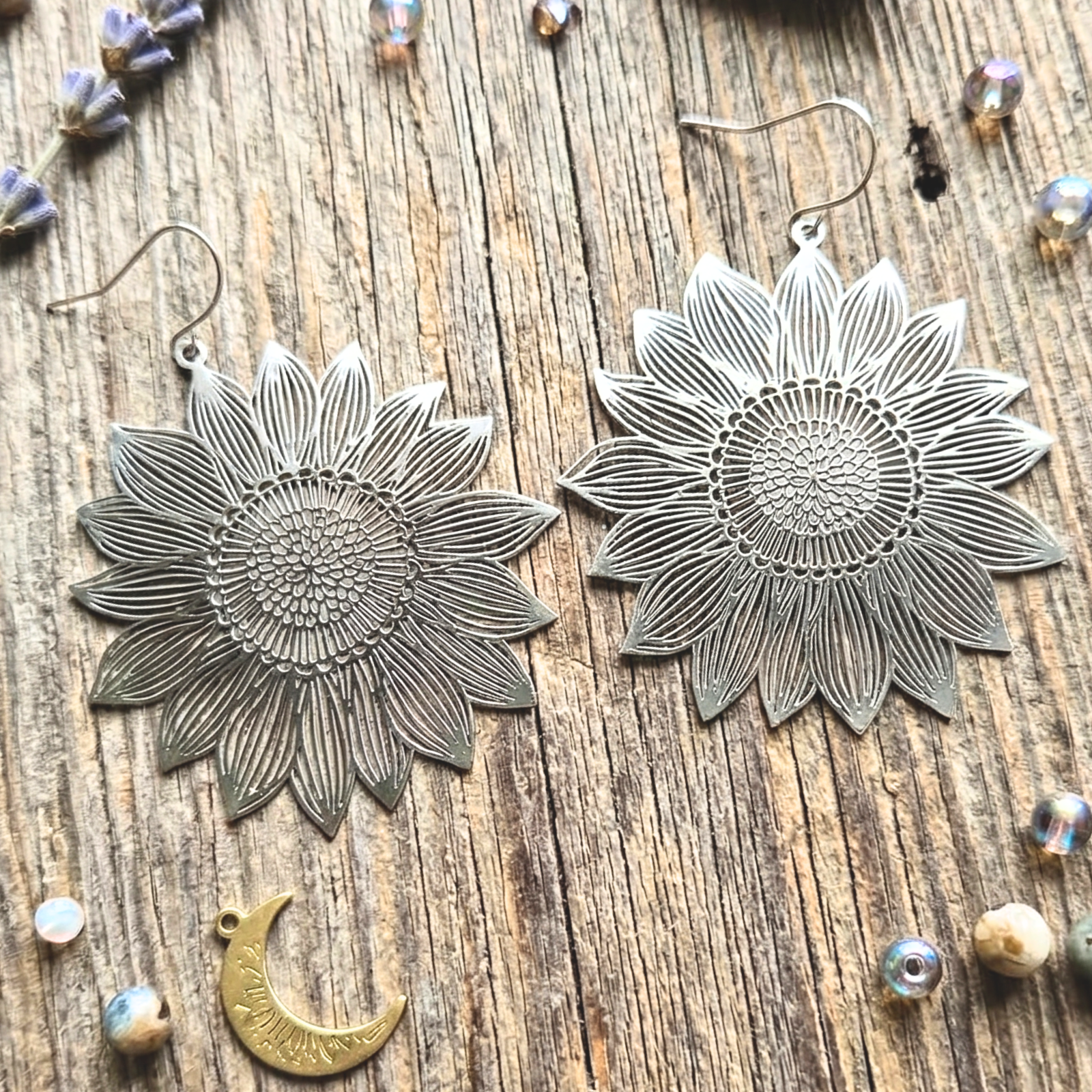 Bohemian Sunflower Statement Earrings