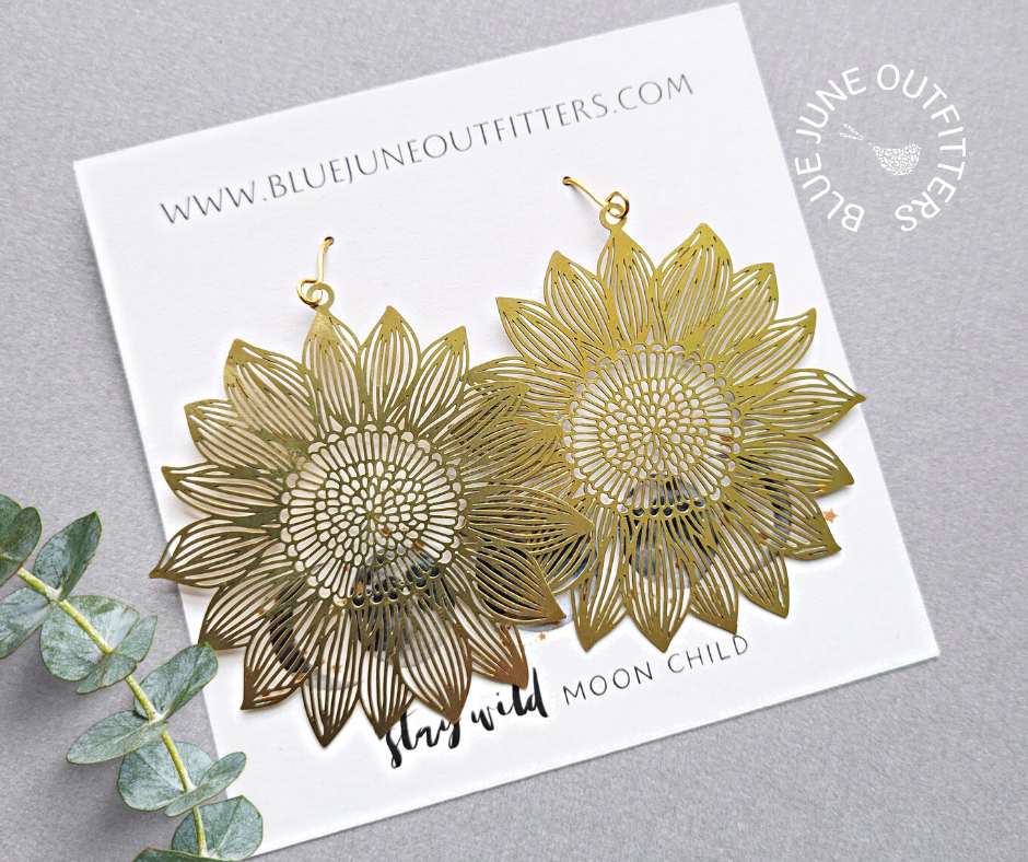 Bohemian Sunflower Statement Earrings