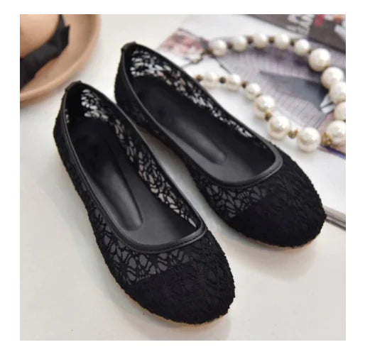 Lace Me Up Mesh Flats