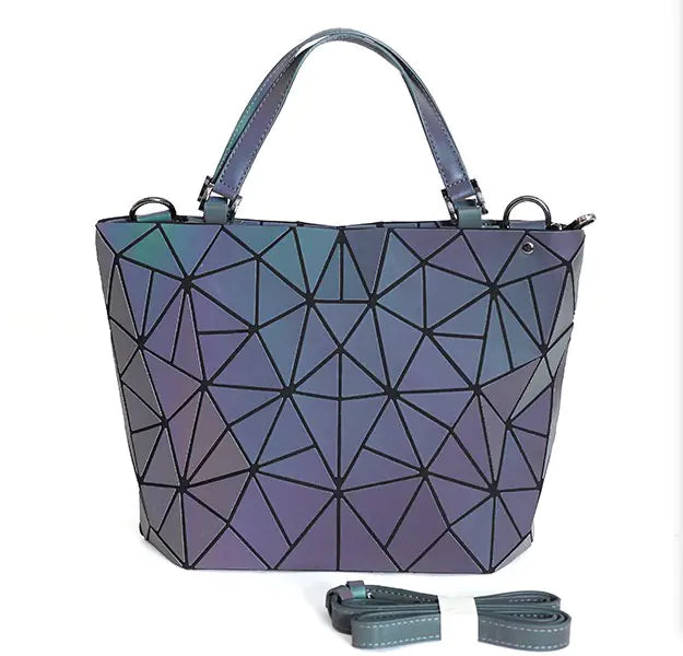 Geometric Laser Handbag & Crossbody Set