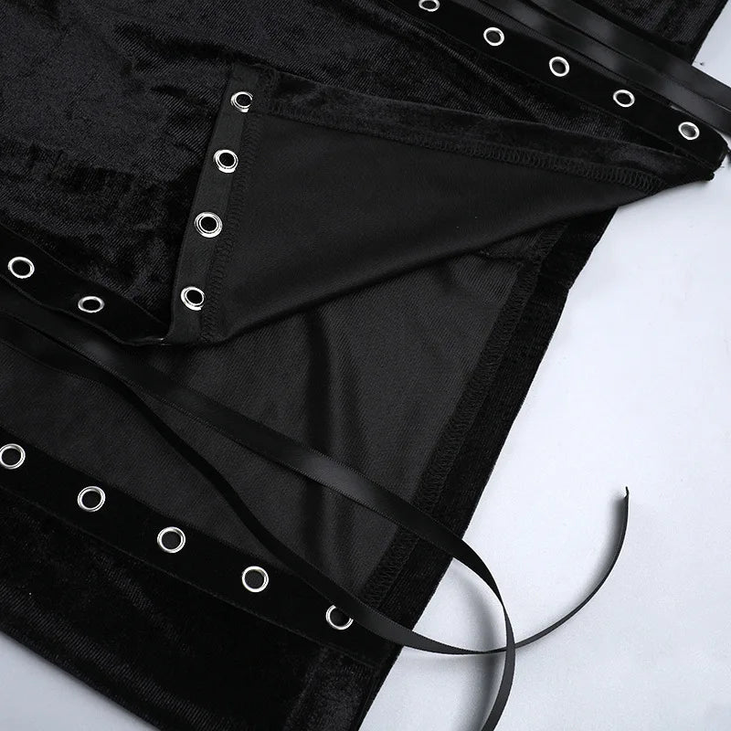 Velvet High Split Cross Dress