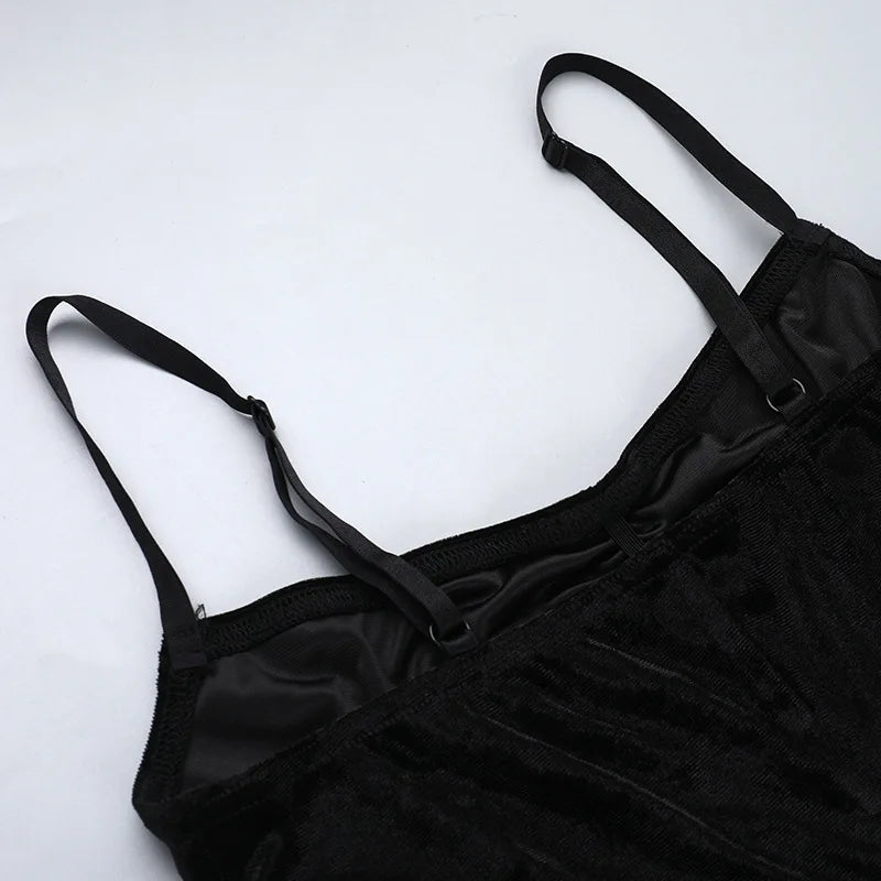 Velvet High Split Cross Dress