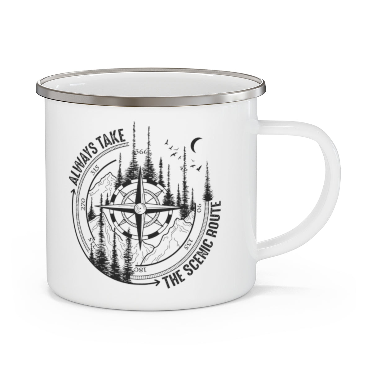 Scenic Route Enamel Camping Mug