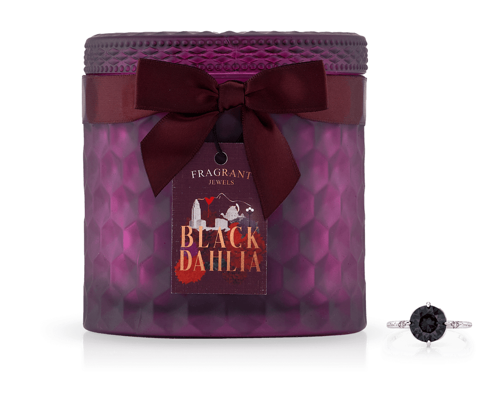 Black Dahlia Satin Jewel Candle