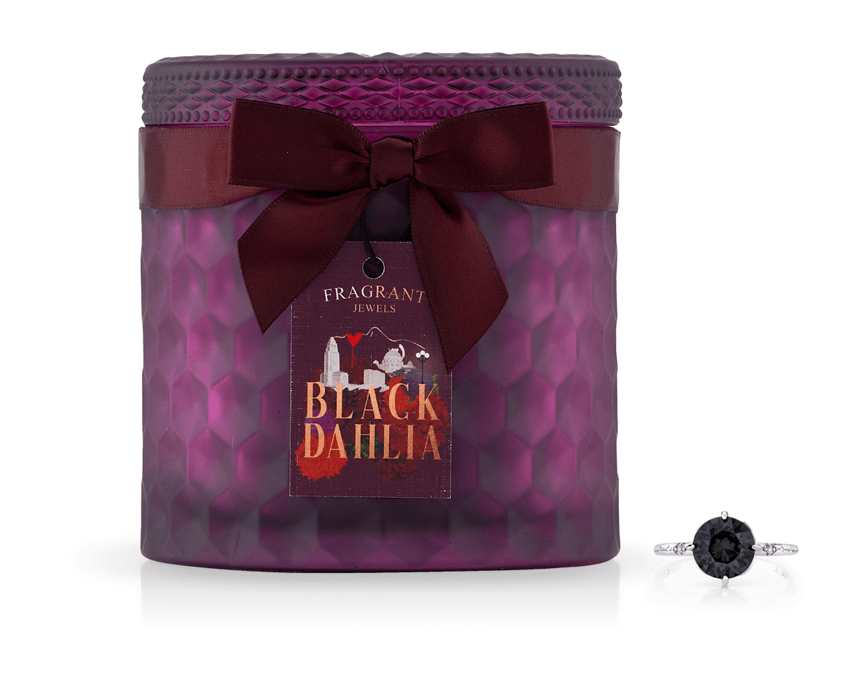 Black Dahlia Satin Jewel Candle