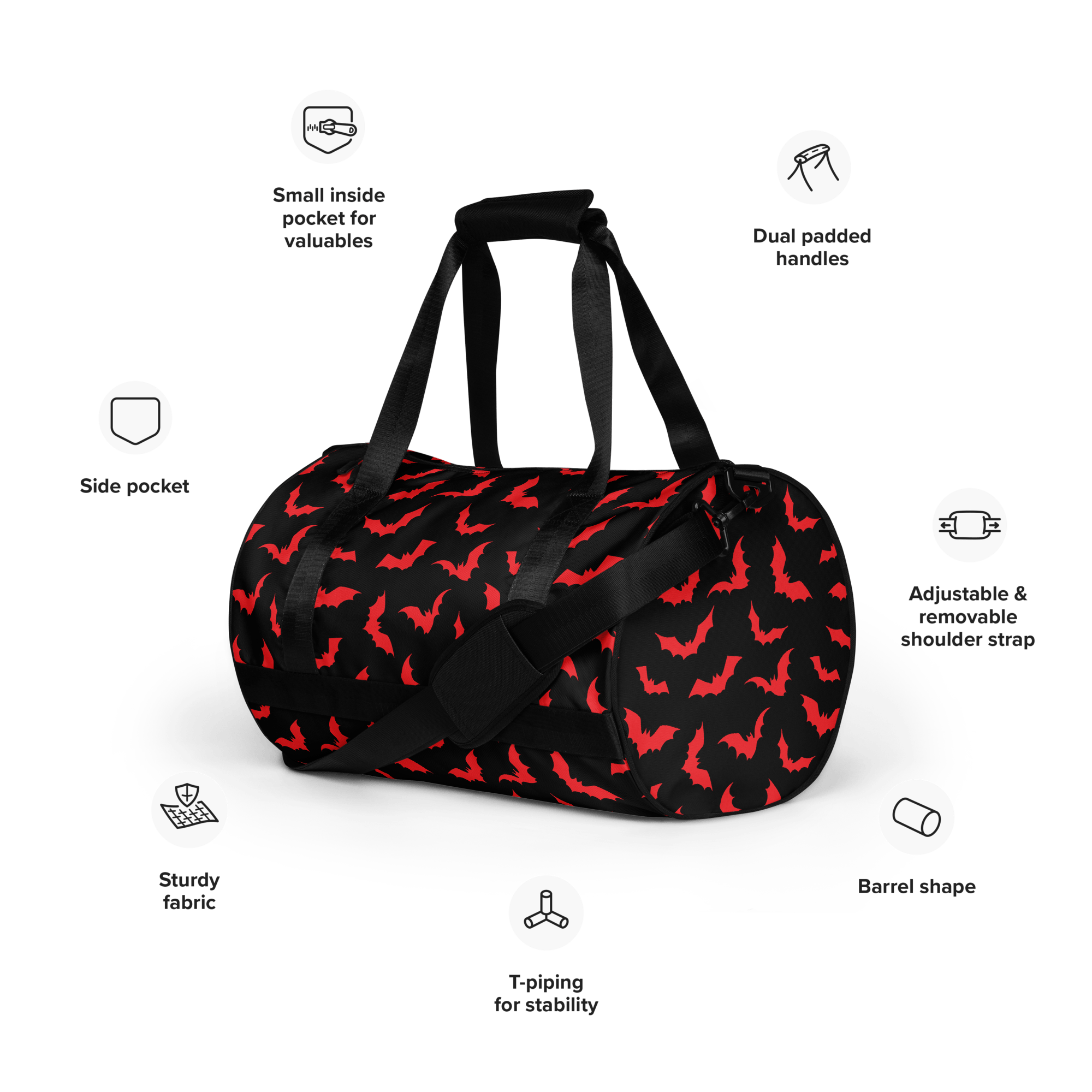 Bloody Bats All-Over Print Gym Bag