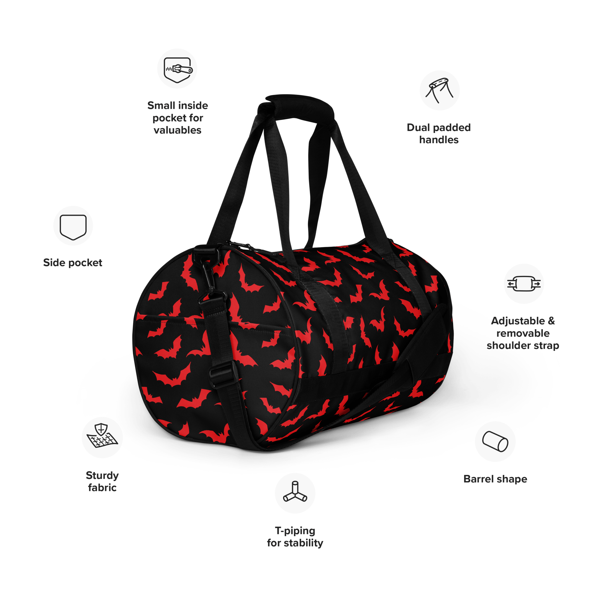 Bloody Bats All-Over Print Gym Bag