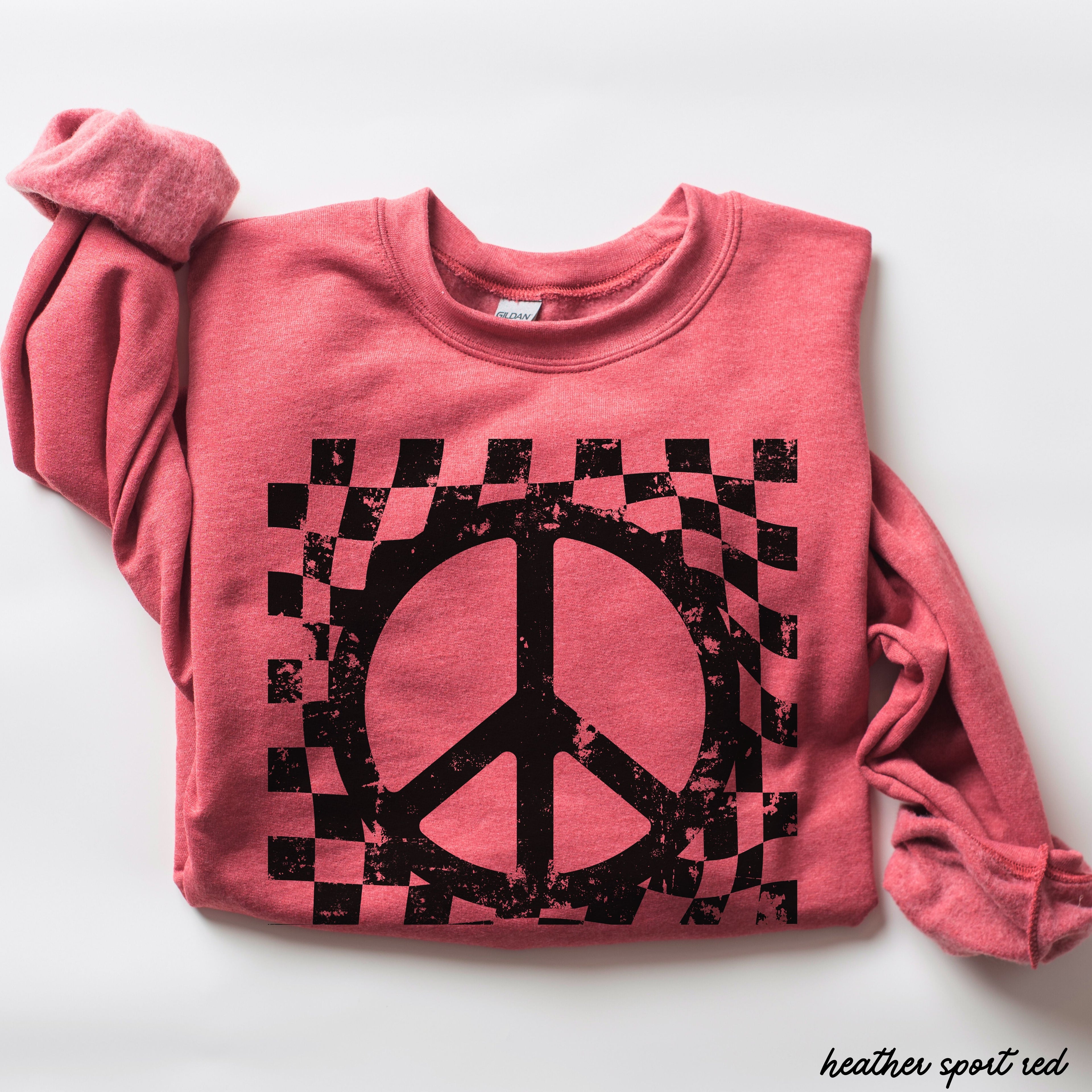 Checkered Peace Sign Sweatshirt
