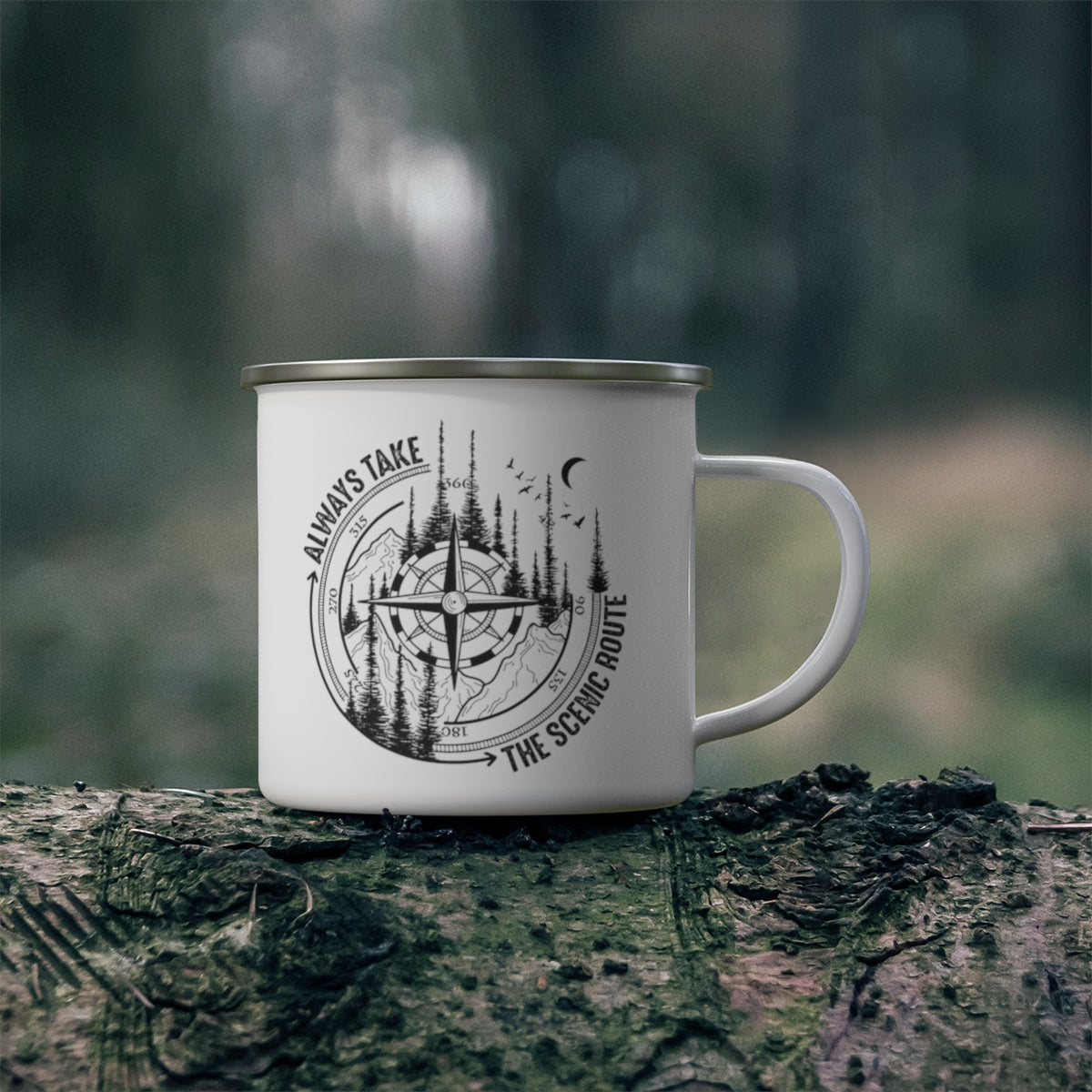 Scenic Route Enamel Camping Mug
