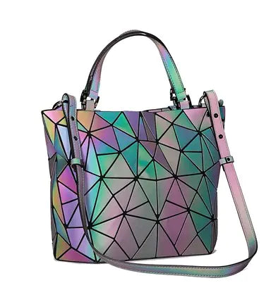 Geometric Laser Handbag & Crossbody Set