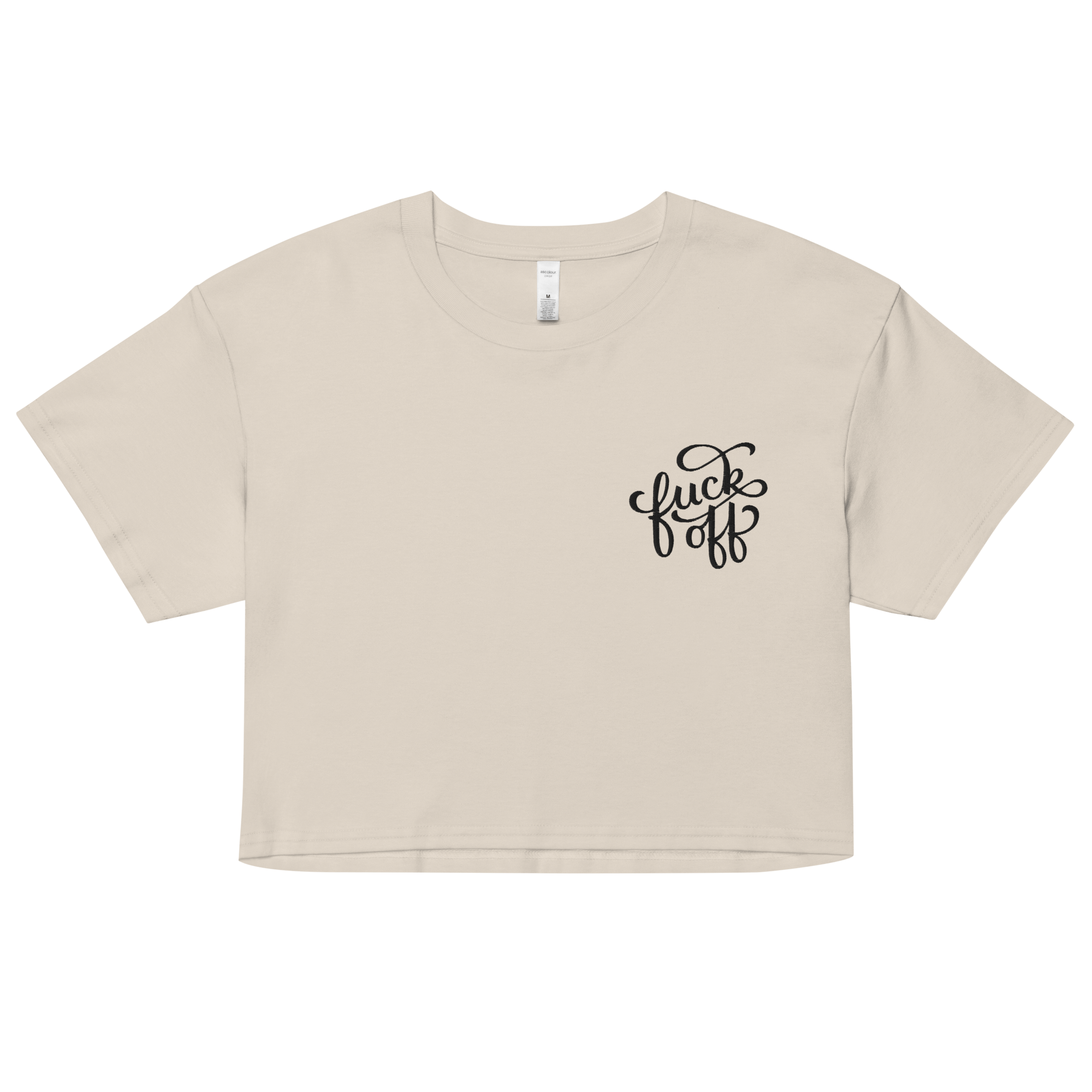 Fuck Off Embroidered Crop Top