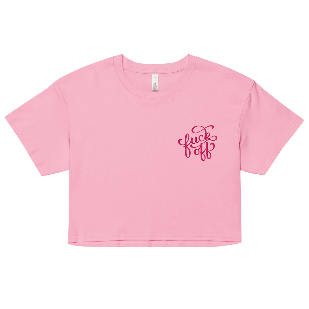 Fuck Off Embroidered Crop Top