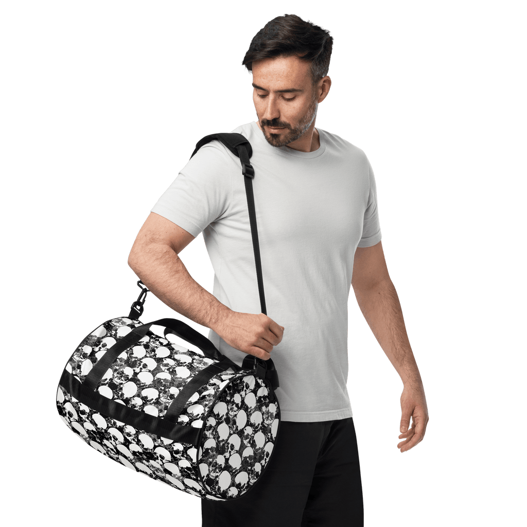 Grunge Skull All-Over Print Gym Bag