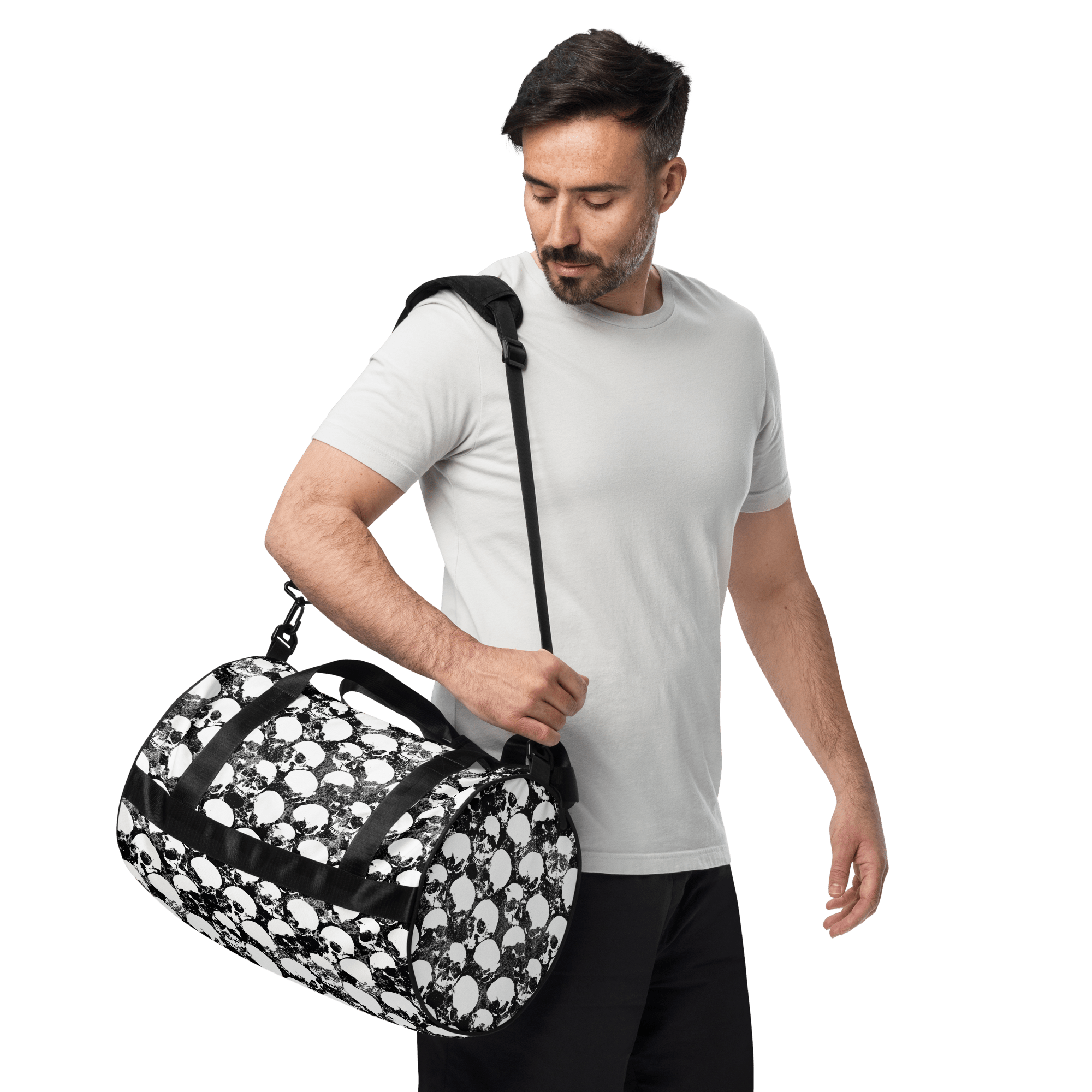 Grunge Skull All-Over Print Gym Bag